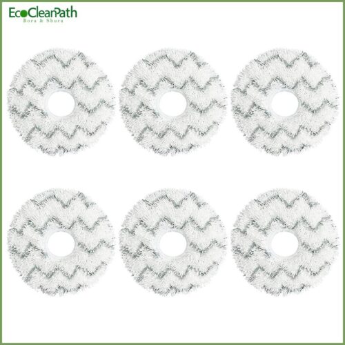 6pcs Wavy Full Wool Wash Mop Cleaning Mop Cloth For Ecovacs X1 Omni