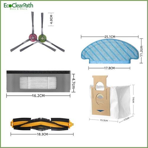 For Ecovacs Deebot Ozmo T8/aivi/t9max Robot Main/side Brush Dust Bag