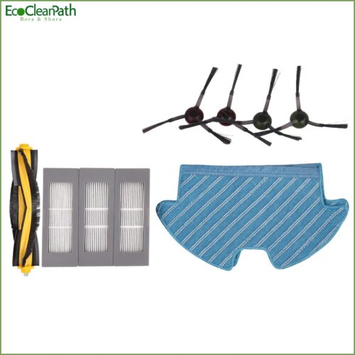 4x Side Brushes+3x Filters For Ecovacs Deebot Ozmo Brush Mop Cloth