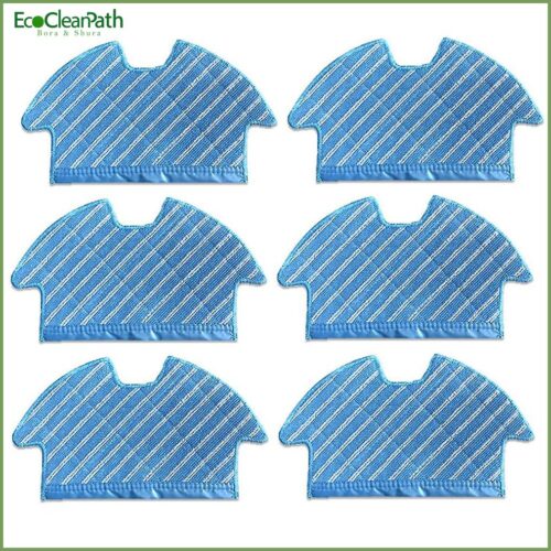 6pcs Vacuum Cleaner Microfiber Pads For Ecovacs Blue Mop Cloths