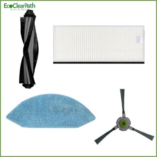 4 Pcs For Ecovacs U2 Dgn22 Vacuum Cleaner Filter Side Brush Mop Cloth